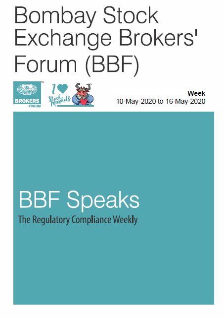 Bombay Stock Exchange Brokers Forum BBF Speaks May 2020